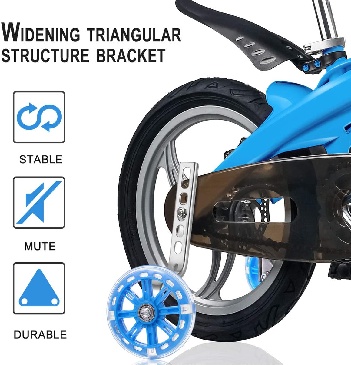 CLISPEED Bicycle Training Wheels Heavy Duty Adjustable Bike Stabilizers