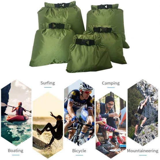 Fairylove Waterproof Pouch, 1.5L+2.5L+3.5L+4.5L+6L 5 Pcs Dry Bags Waterproof Set Stuff Sack Waterproof Dry Bag Storage Pouch Bag Outdoor Beach Sack Travel Rafting Drifting Swimming Snorkeling Bag - Image 4