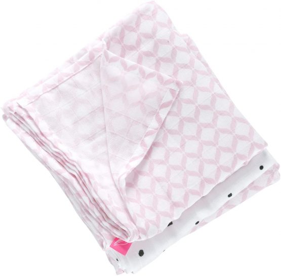 Motherhood Premium Burp Cloths, Cloth Nappies, Muslin Nappies, Set of 3, Oeko-Tex Standard 100, 100% Pure Cotton, 70 x 80 cm, Pink Classics - Image 3