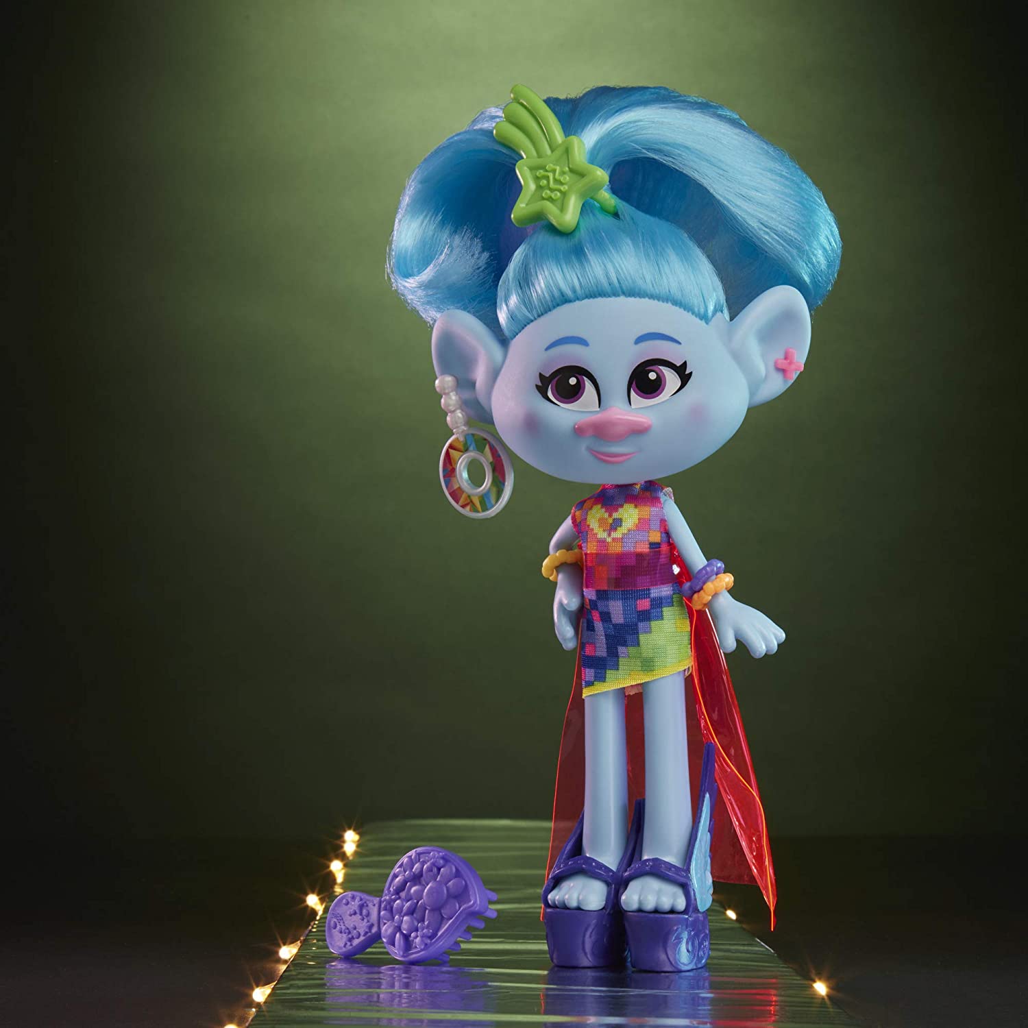 DreamWorks Trolls Glam Chenille Fashion Doll with Dress, Shoes, and More, Inspired by Trolls World Tour, Toy for Girl 4 Years and Up - Image 3