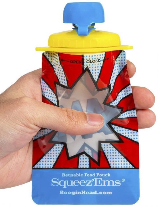 BooginHead Baby Toddler Squeez'Ems Puree Pouches, Dishwasher Safe YUM! Green/White - Image 3