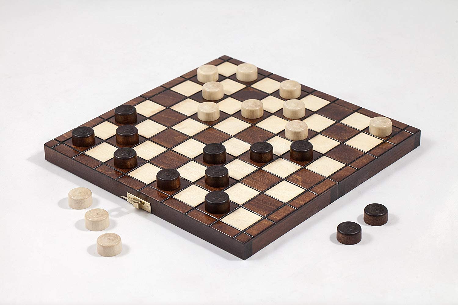 10″ Traditional Hand Crafted Wooden Draughts Checkers Set – BigaMart