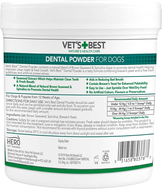 Vet's Best Natural Dental Powder for Dogs |Clean Teeth and Fresh Breath - 90 g - Image 2