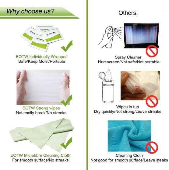 Screen Wipes Individually Wrapped, EOTW Computer Screen Cleaner Wipes, Cleaning Wipes for Monitor/Laptop/iPad/Mobile Phone/LCD TV/Tablet PC/Keyboard Cleaning Kit [Pack of 120] - Image 3