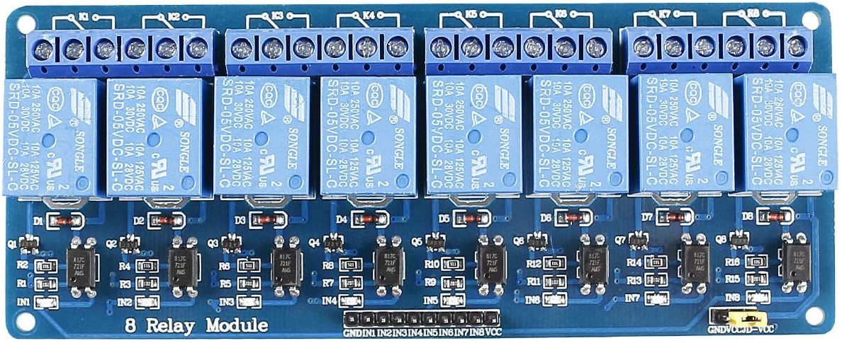 SunFounder 8 Channel 5V Relay Shield Module for Arduino 2560 1280 Arm PIC AVR STM32, 8-Channel - Image 2