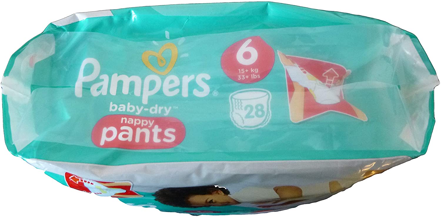 Pampers Baby-Dry Nappy Pants Size 6, 15kg+, 28 Nappies, White, Size 6 (Pack of 28) - Image 3