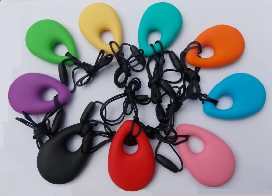 Chuchumz Chewy Necklace Chewelry Autism ADHD Biting Sensory Child Baby Teething Tubes Chew Toy Children Red - Image 2
