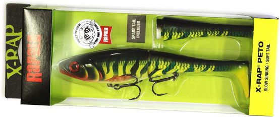 Rapala X-Rap Peto Slow Sinking Soft Tail Lure (Hot Pike, 20 cm/83g)