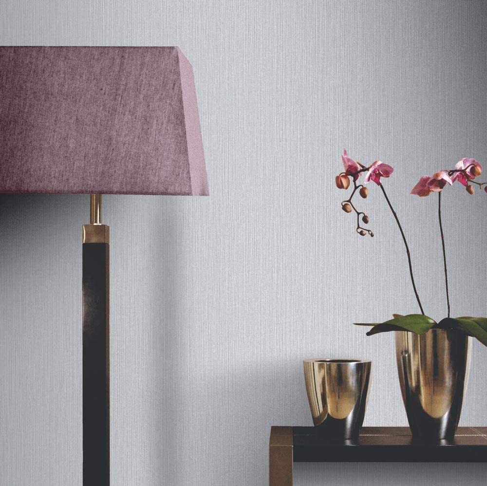 Arthouse Silver Gray Wallpaper, Textured Natural Raffia Look - Image 2