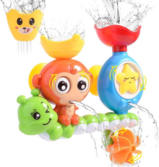 HellDoler Bath Toy, Bathtub Toy Waterfall Water Station with One Stackable Cups Fountain Water Shower Toy for Babies and Kids Gift