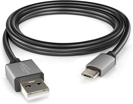 KabelDirekt – Micro USB 2.0 cable – 2m – (high-speed data cable and charger cable, suitable for smartphones and tablets with a Micro USB port, black/space grey) – PRO Series - Image 2