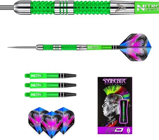 RED DRAGON Peter Wright Snakebite Mamba: 22g or 24g Tungsten Darts Set with Flights and Stems - Image 4