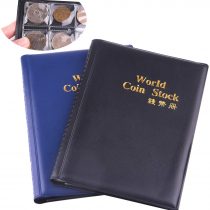 TUPARKA 2 Pack Coin Collection Album 480 Coin Holders Can Hold 50P and 2 Pound Coins (Black and Blue)