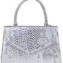 Girly HandBags Womens Snake Skin Top Handle Clutch Bag