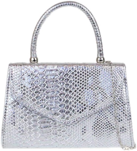 Girly HandBags Womens Snake Skin Top Handle Clutch Bag