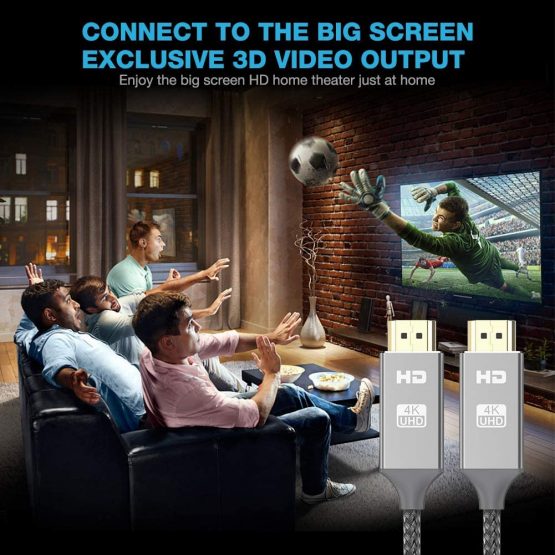 4K HDMI Cable 2M HDMI Lead-Snowkids Ultra High Speed 18Gbps HDMI 2.0 Cable 4K@60Hz Compatible Fire TV, 3D Support, Ethernet Function, Video 4K UHD 2160p, HD 1080p, 3D , PlayStation PS3 PS4 PC ect - Image 2