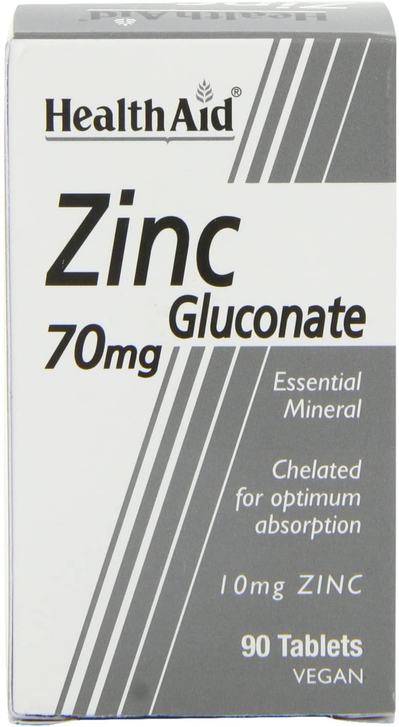 HealthAid Zinc Gluconate 70mg - 90 Tablets, White, 90 count (Pack of 1) - Image 3