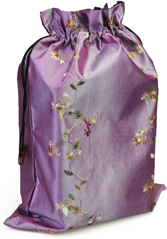 kilofly Embroidered Silk Jacquard Travel Bag, Lingerie & Shoes, Value Set of 3 - Image 2
