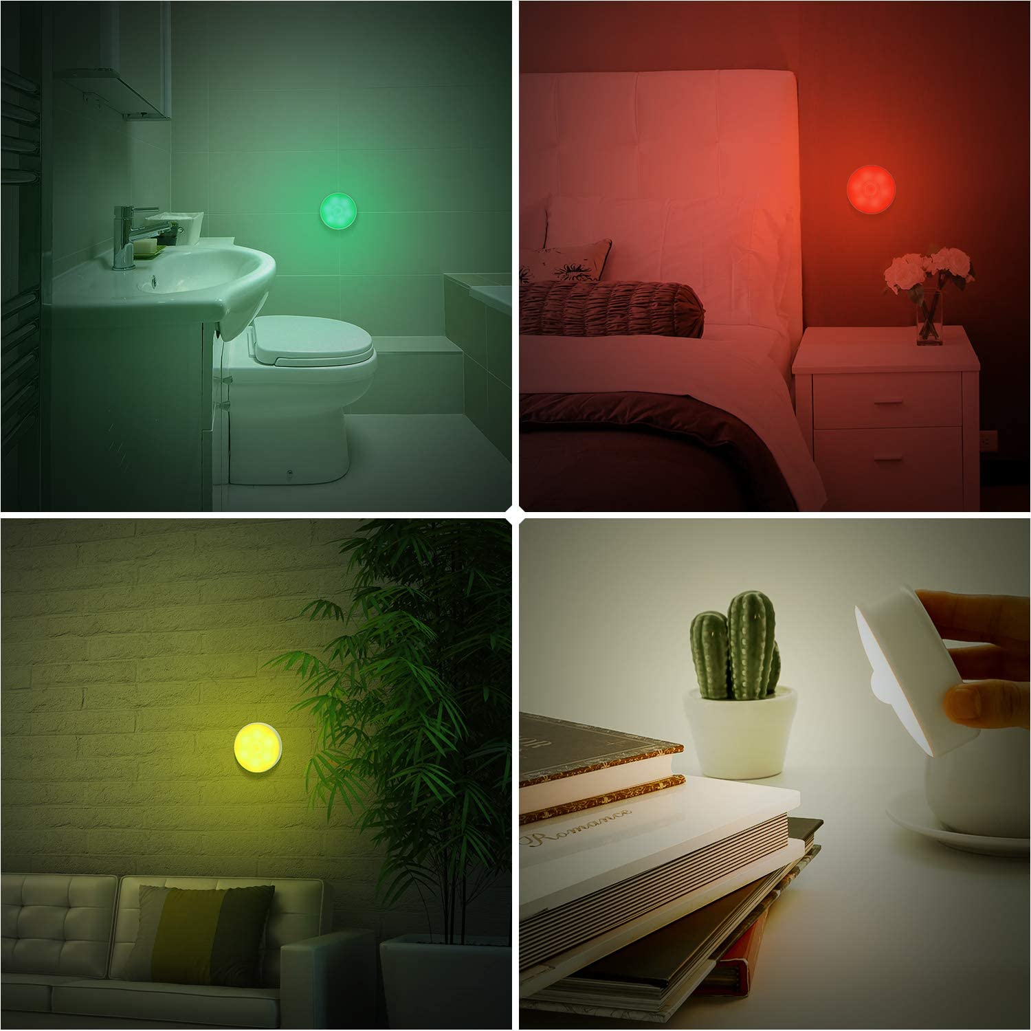 SingHong Motion Sensor LED Night Light, USB Rechargeable, 8 Lighting Colors, 3 Working Modes, Magnet Stick Anywhere - Image 3
