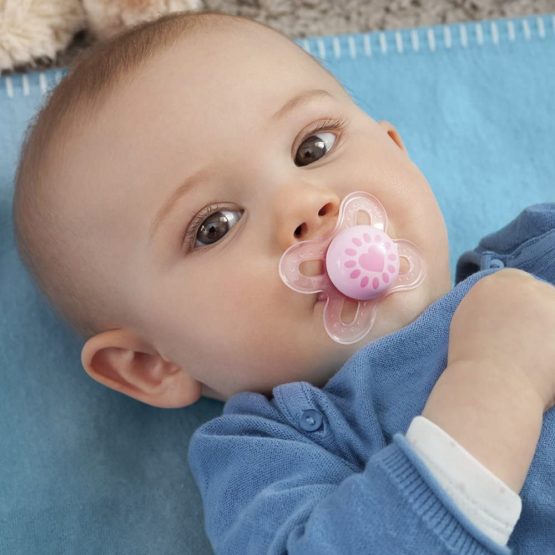 MAM Skin Soft Silicone Dummy Start Especially for Premature and Newborns Extra Small // 0-2 Months Neutral // Set of 2 // Includes Sterilised Transport Box & NIP Dummy Strap - Image 4