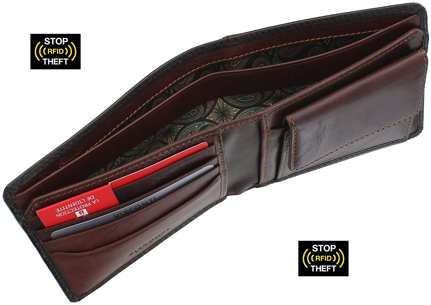 VISCONTI Atelier Collection Arthur Leather Wallet with RFID and Tap and Go AT60 Burnish Tan - Image 3