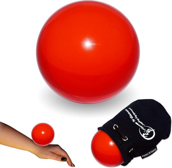 Flames N Games Juggle Dream Practice Contact Ball + Suede Bag - Pro Contact Balls for all Abilities. Available in 3 sizes and 5 colours!! (Red, 70mm) - Image 2