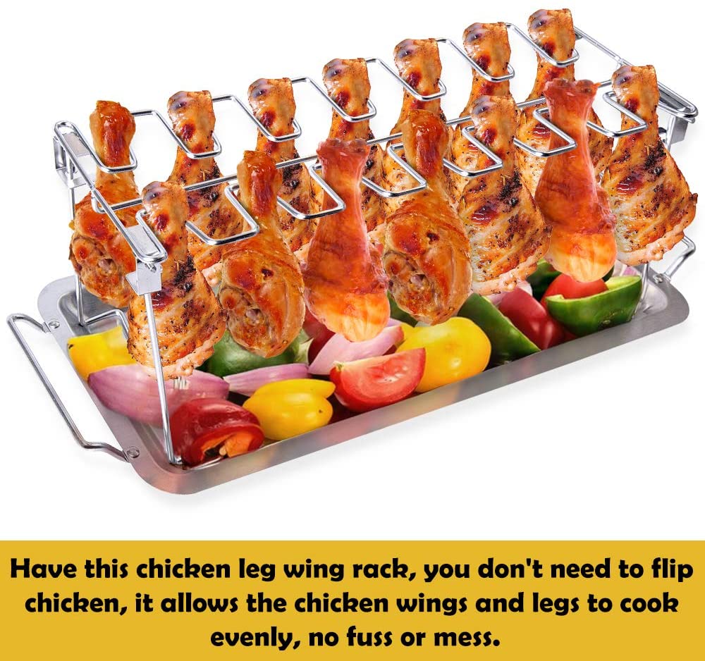 AISHN Chicken Leg Wing Grill Rack, BBQ Chicken Drumsticks Rack