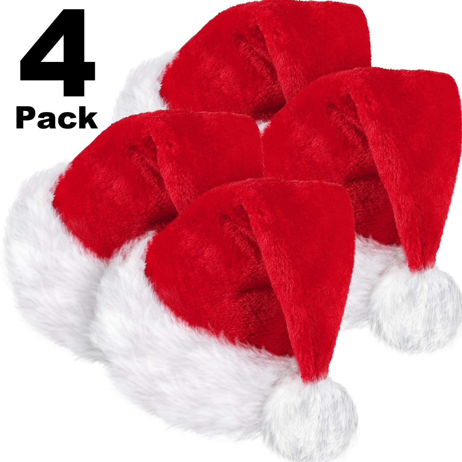 SATINIOR 4 Pack Santa Hat
