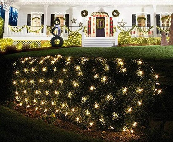 3m x 2m Solar Net Lights Outdoor - 200 LED Solar Fairy Lights, Waterproof Garden Lights, Auto On/Off Curtain String Lights, Icicle Lights for Wedding Party Yard Wall Decor (Warm White) - Image 2