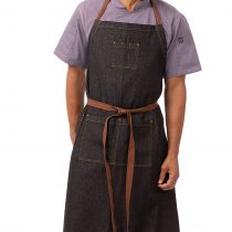 Chef Works B340 Memphis Bib Apron, Size: 863 mm L x 812 mm W, Colour: Black