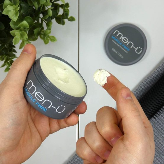 men-u MUSCLE FIBRE – Mens hair products – Hair putty w/ Strong, long lasting hold & matt finish. Instant style in your hands with a superb hold and separation. Mens Hair wax, single walled puck 100ml. - Image 2