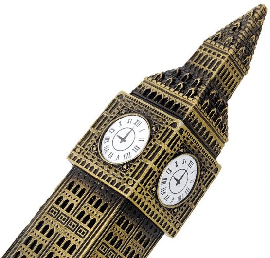 DSstyles Big Ben Tower Model Elizabeth Tower Metallic Statue Big Ben Figurine for Souvenirs - 18cm - Image 2