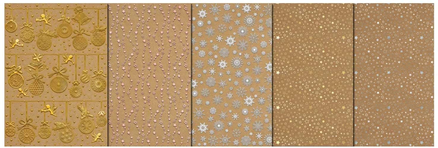 Ursus Design Christmas Card, 5 Sheets Cardboard 250 g/m² DIN A4, Assorted in 5 Designs - Image 2