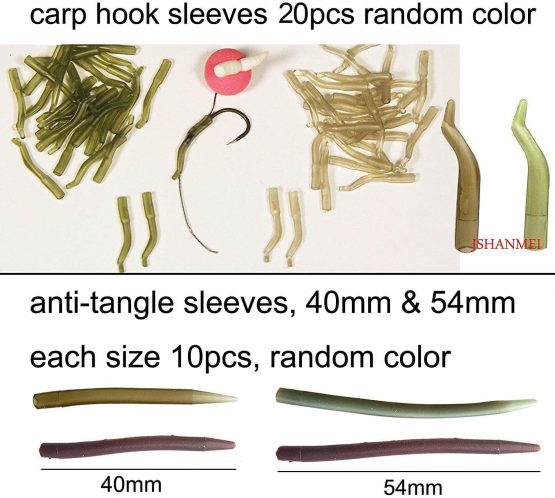 JSHANMEI 160pcs Carp Fishing Tackle Box Kit Including Quick Change Swivels Carp Hooks Beads Rig Tubes Leader-Clips Anti-tangle Sleeves Baits Carp Fishing Terminal Tackle - Image 4