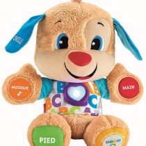 Fisher-Price Puppy Eveil Progressive Baby Toy, Interactive Soft Toy, Over 75 Songs and 3 Levels of Learning, French Version, 6 Months+, FPM44
