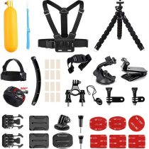 AKASO Accessories Kit for GoPro Hero/AKASO Vemont Victure APEMAN VicTsing WIMIUS ODRVM Bopower Action Camera, Accessory Bundle with Chest Strap/Suction Cup/Bike Mount/Anti-fog Inserts