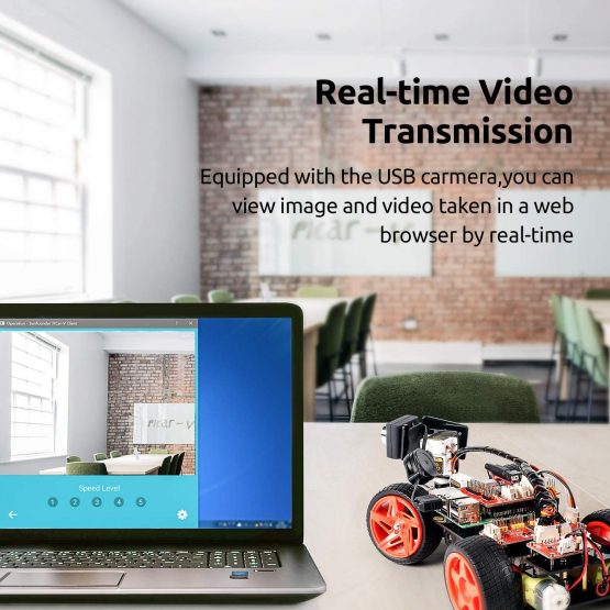 SUNFOUNDER Raspberry Pi Smart Video Robot Car Kit V2.0 Block Based Graphical Visual Programming Language Remote Control by UI on Windows Mac and Web Browser Electronic Toy with Detail Manual - Image 2