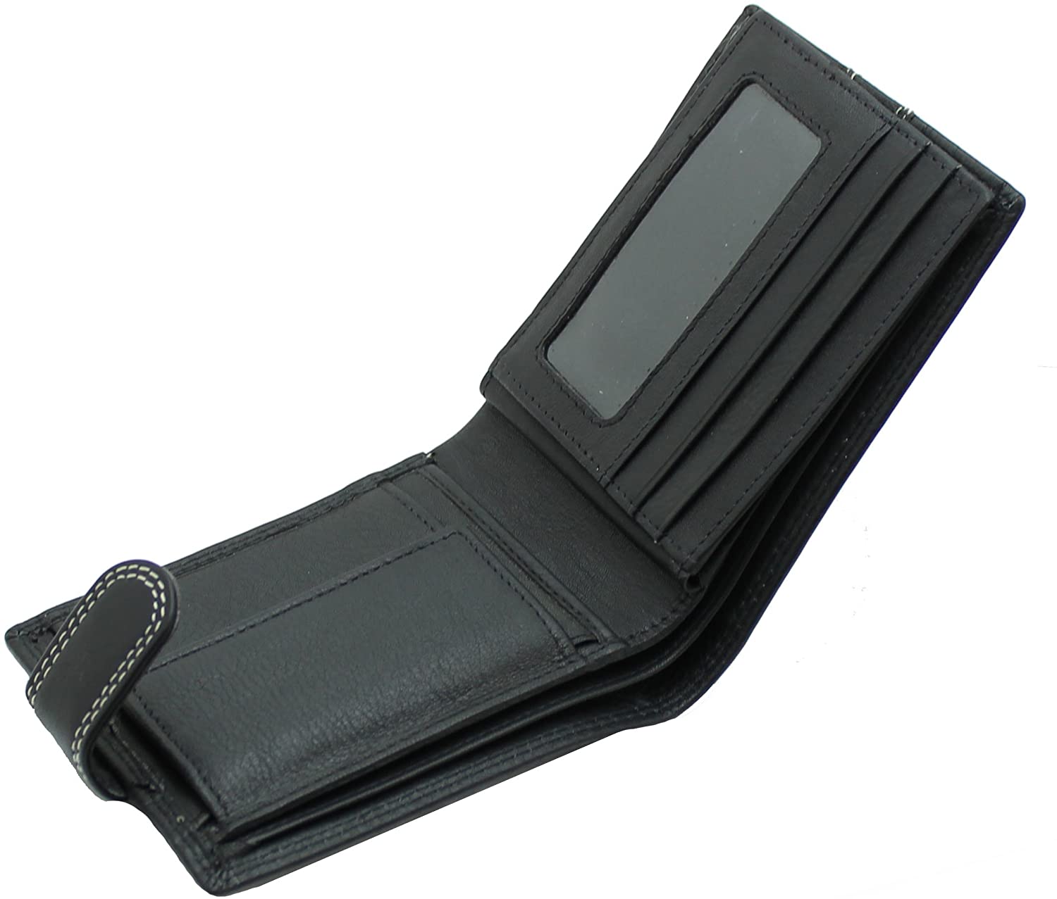 STARHIDE Mens RFID Safe Blocking Leather Passcase Wallet Black with Coin Pocket Gift Boxed 1120, 12cm x 9cm x 2cm - Image 3