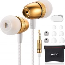 Betron ELR50G Earphones Headphones Wired In Ear Noise Isolating Earbuds Dynamic Bass 3.5mm Jack For iPhone iPad Smartphone Laptop MP3 Player CD Player Tablet etc
