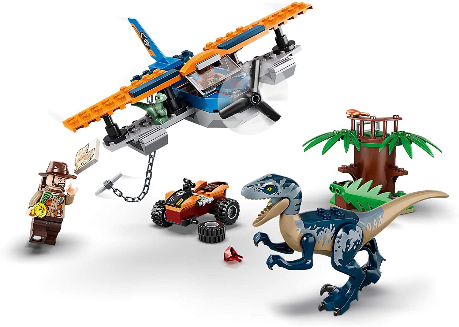 LEGO 75942 Jurassic World 4+ Velociraptor: Biplane Rescue Mission Dino Toys for Preschool Kids, Multicolor - Image 2