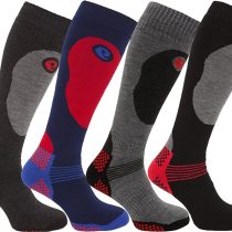 4 works Mens Long Hose High Performance Ski Socks UK 6-11 (EUR 39-45), Assorted