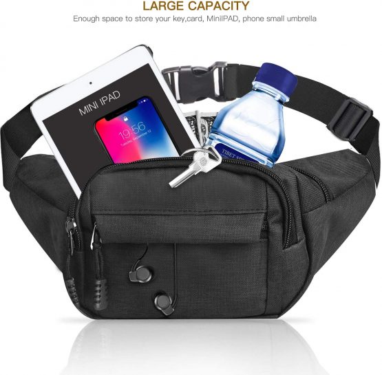 Gadom Bumbag Waist Bag, Waterproof 4 Zip Pockets Running Waist Pack Bag for Men Women, Adjustable Belt Waistpacks for Outdoors, Sport, Hiking, Travel - Image 2