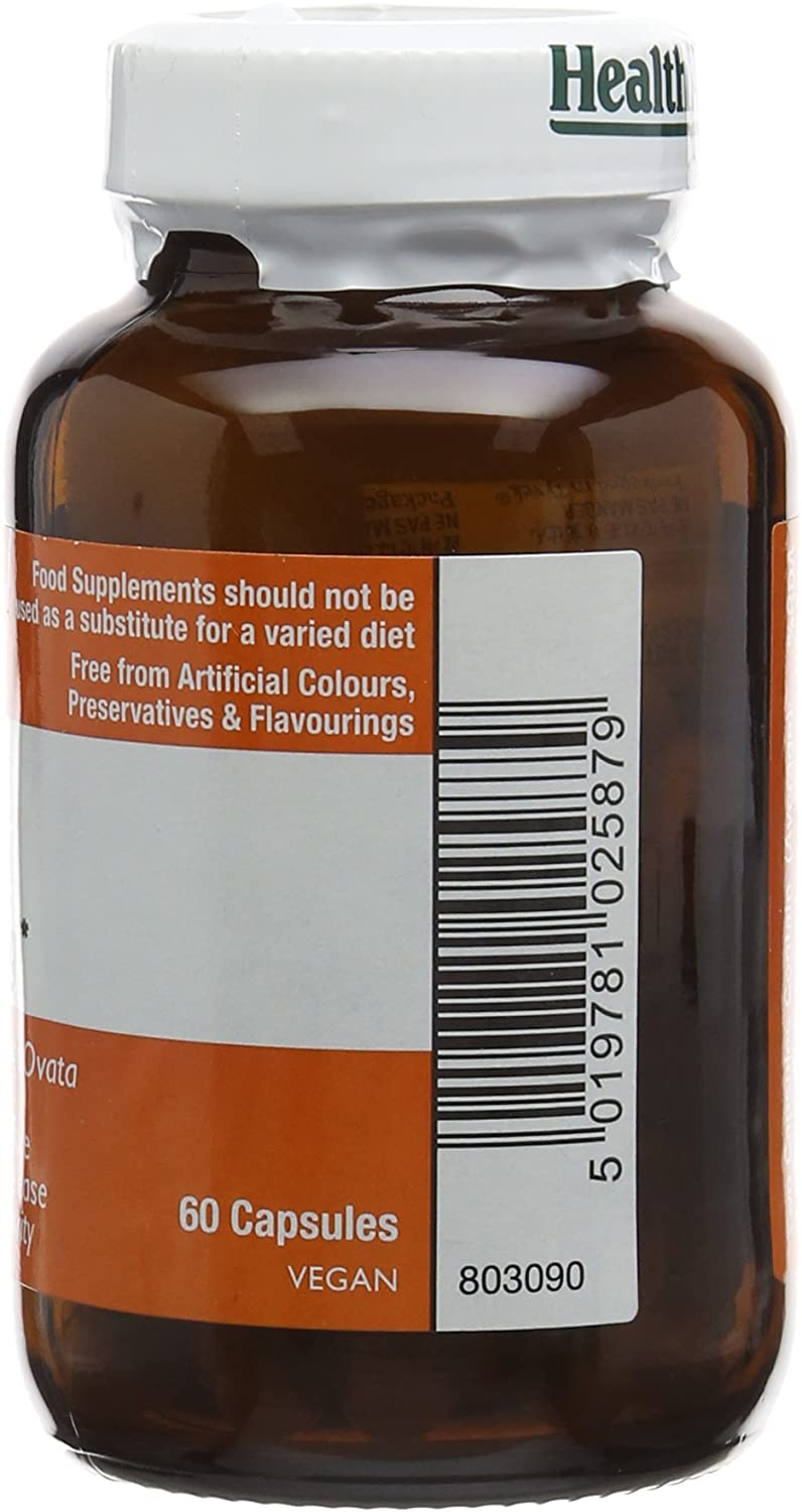 HealthAid Psyllium Husk, Fibre, 1000mg 60 Vegan Capsules, 60 Count (Pack of 1) - Image 2