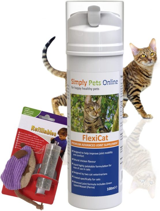 FlexiCat Gel - Cat Joint Supplement - UK Veterinarian Formulated - Extra Glucosamine - Cat Hip and Joint Care - 100ml