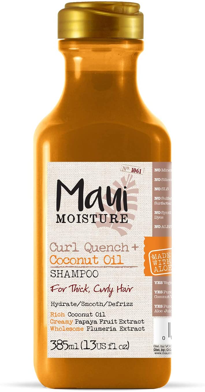 Maui Moisture Hair Care, Curl Quench+, Coconut oil, Shampoo for Thick and Curly hair, 385 ml