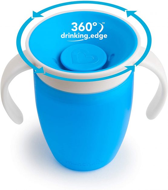 Munchkin Miracle 360 Trainer Cup, Green/Blue, 7 oz/207 ml, 2 Pack - Image 2