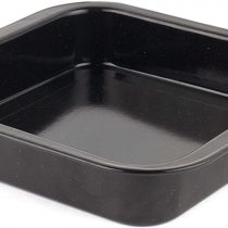 Russell Hobbs Romano Vitreous Enamel Square Baking Pan Tin, 26 cm, Black, Easy to Clean, Ideal for Cakes, Brownies, Bread, Lasagne, 26.5 x 25.5 x 5 cm