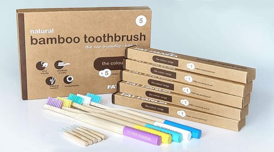 Bamboo Toothbrushes | 6 Pack | BPA Free Medium Soft Bristles | Eco-Friendly Products | Plastic Free Wooden Handle | Recyclable | UK Brand | Kids & Adults - Image 2