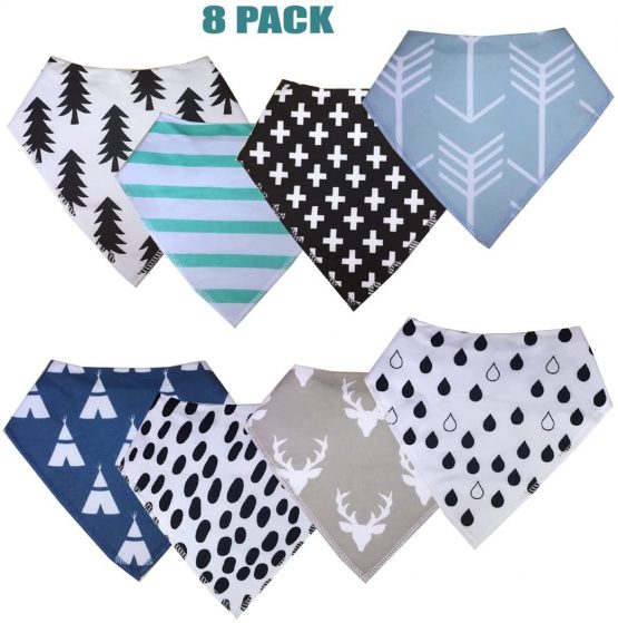 Baby Bandana Drool Bibs Baby Bibs with Snaps (8 Pack) for Boys and Girls - Super Absorbent, Soft and Modern(BC071) - Image 2