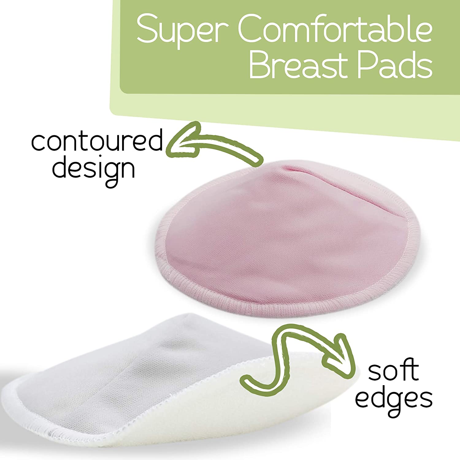 Organic Bamboo Nursing Breast Pads, 14 Washable Pads + Wash Bag, Breastfeeding Nipple Pads for Maternity - Image 4